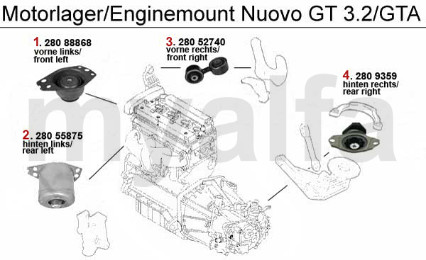 Motorlager 3.2 V6 24V/GTA
